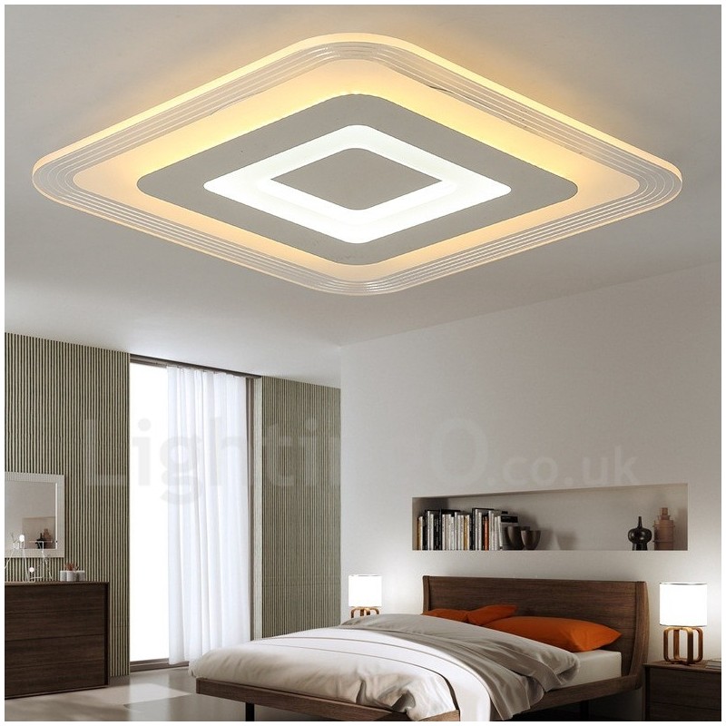 Lampada da soffitto moderna contemporanea LED integrato in metallo 40 cm con telecomando