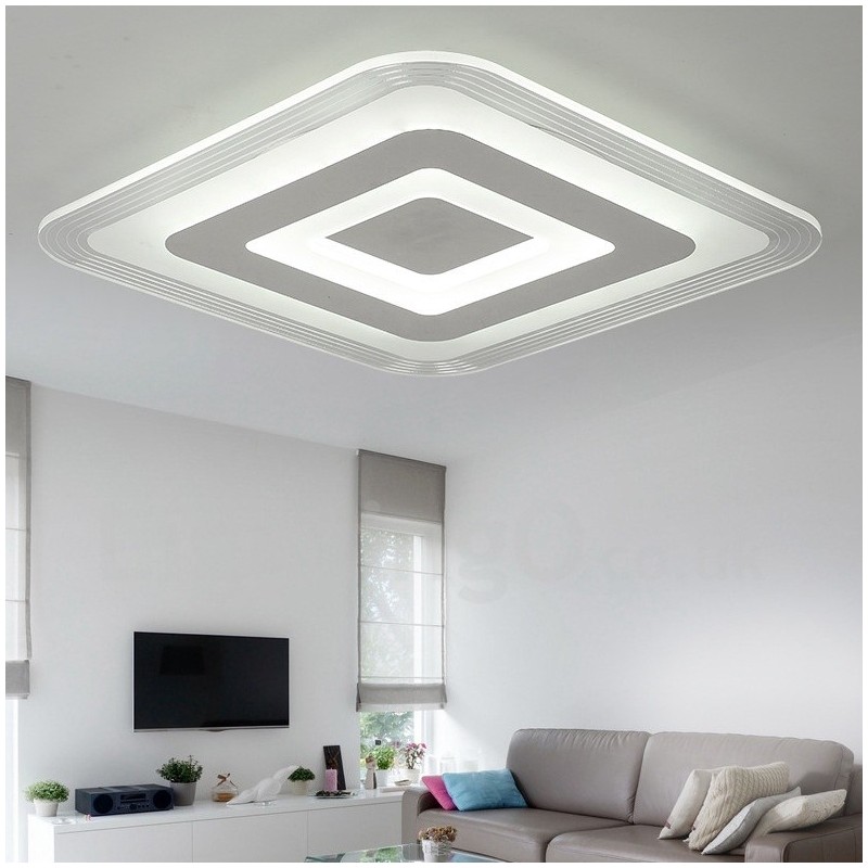 Lampada da soffitto moderna contemporanea LED integrato in metallo 40 cm con telecomando