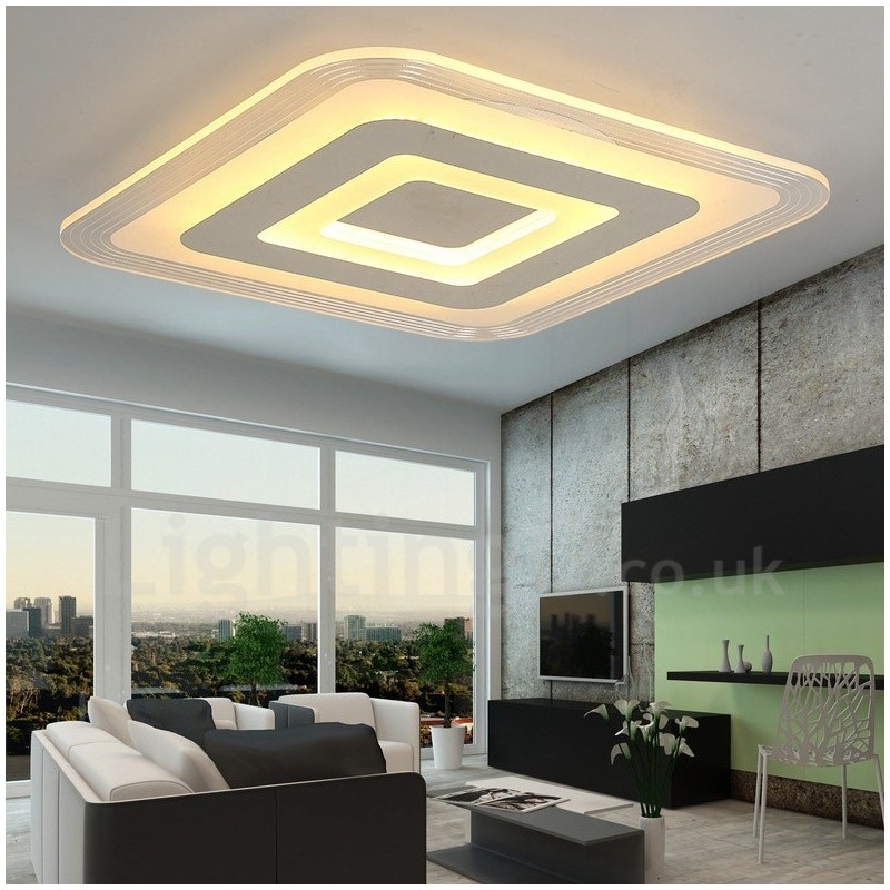 Lampada da soffitto moderna contemporanea LED integrato in metallo 40 cm con telecomando