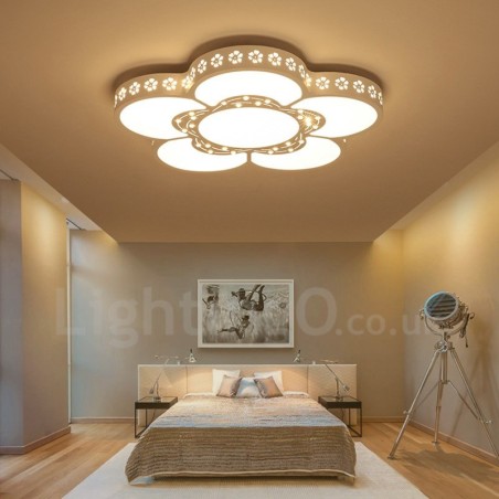 Lampada da soffitto LED integrato in metallo 45x45 cm con telecomando