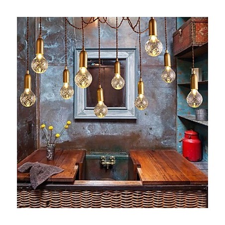 Lampadario mini moderno contemporaneo in metallo e vetro, 50 cm