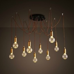 Lampadario mini moderno contemporaneo in metallo e vetro, 50 cm