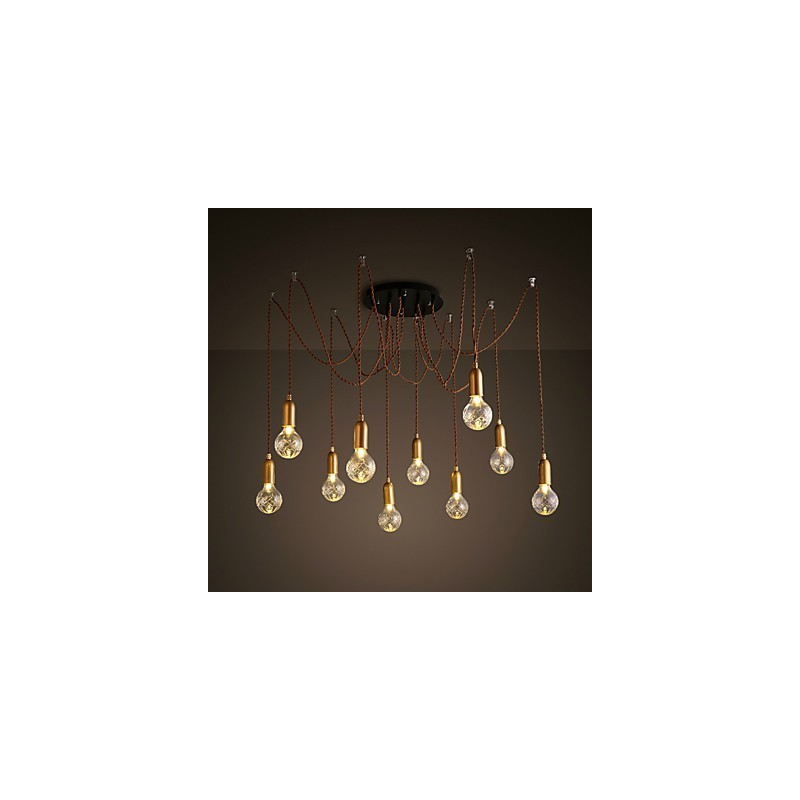 Lampadario mini moderno contemporaneo in metallo e vetro, 50 cm