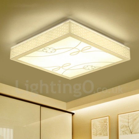 Lampada da soffitto LED integrato in metallo 40x40 cm con telecomando