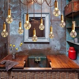 Lampadario mini moderno contemporaneo in metallo e vetro, 50 cm