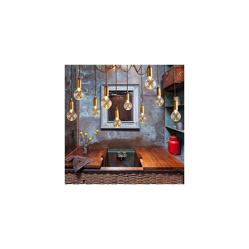 Lampadario mini moderno contemporaneo in metallo e vetro, 50 cm