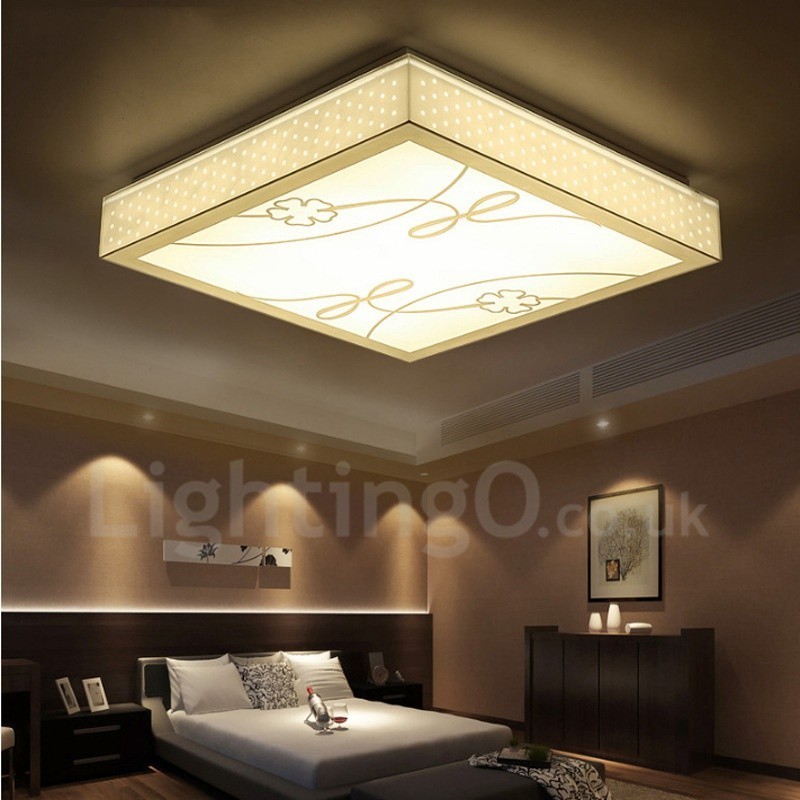 Lampada da soffitto LED integrato in metallo 40x40 cm con telecomando