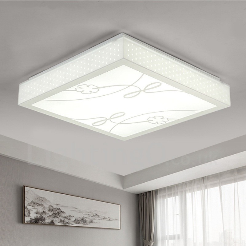 Lampada da soffitto LED integrato in metallo 40x40 cm con telecomando