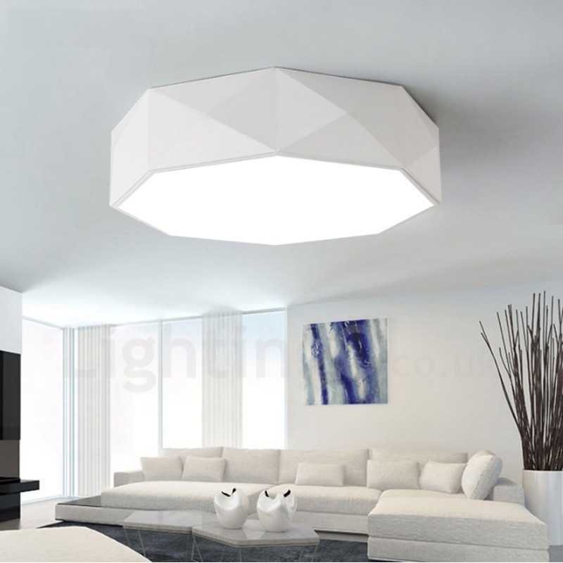 Lampada da soffitto LED integrato moderna in metallo 40x40 cm con telecomando