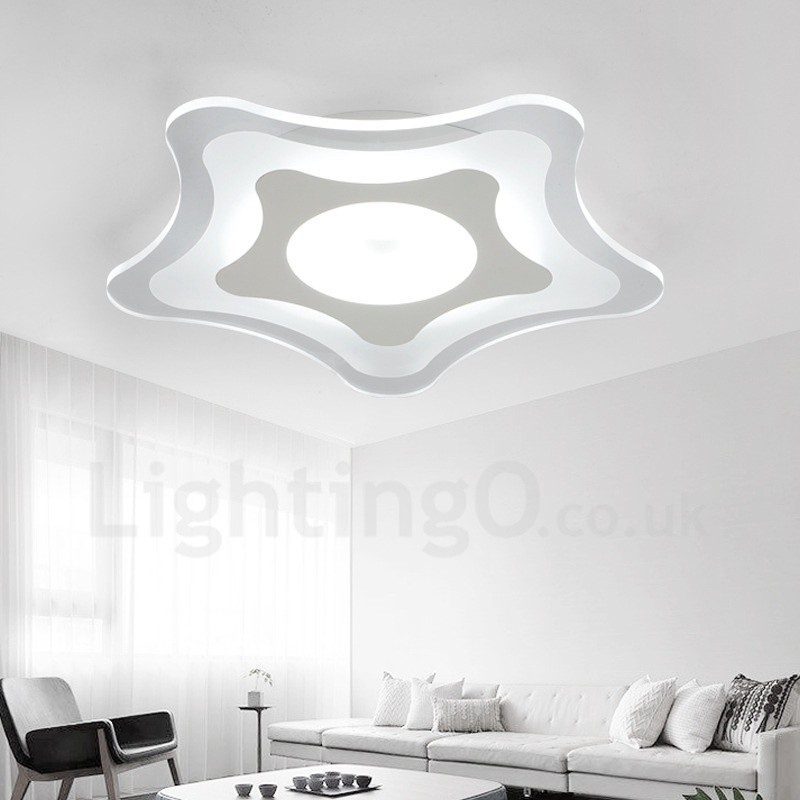 Lampada da soffitto LED integrato in metallo 42x42 cm con telecomando