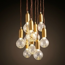 Lampadario mini moderno contemporaneo in metallo e vetro, 50 cm