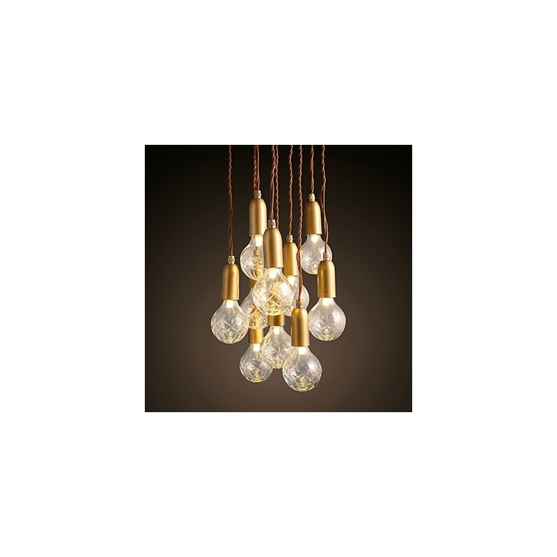 Lampadario mini moderno contemporaneo in metallo e vetro, 50 cm
