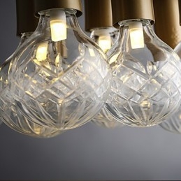 Lampadario mini moderno contemporaneo in metallo e vetro, 50 cm