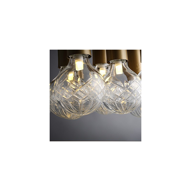 Lampadario mini moderno contemporaneo in metallo e vetro, 50 cm
