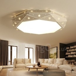 Lampada da soffitto LED integrato in metallo 45 x 11 cm con telecomando
