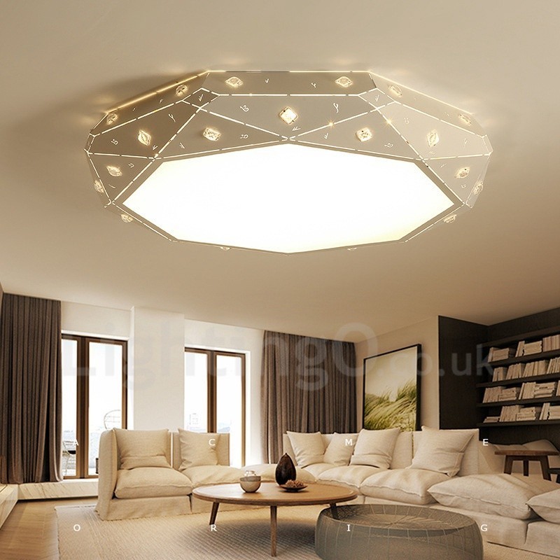 Lampada da soffitto LED integrato in metallo 45 x 11 cm con telecomando