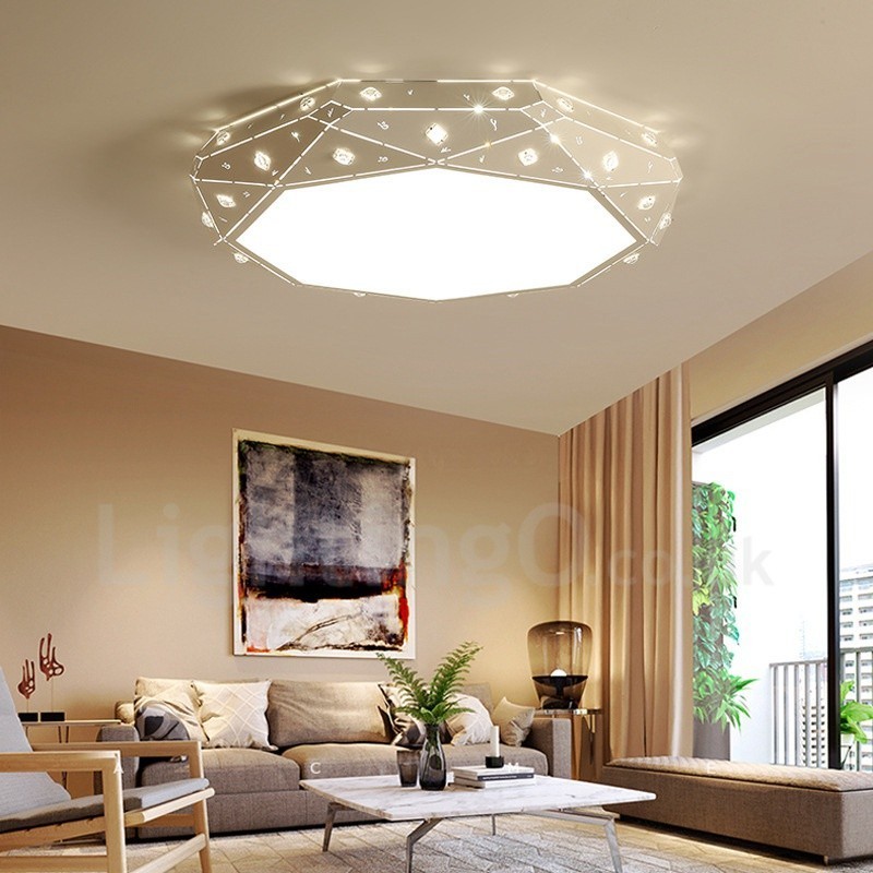 Lampada da soffitto LED integrato in metallo 45 x 11 cm con telecomando