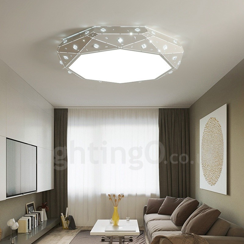 Lampada da soffitto LED integrato in metallo 45 x 11 cm con telecomando
