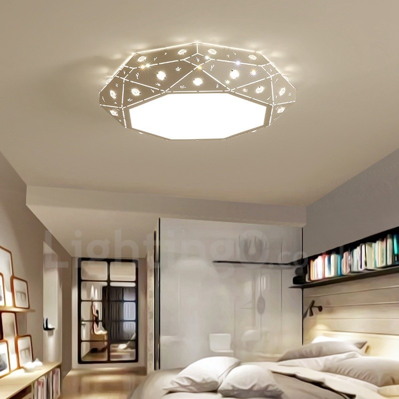 Lampada da soffitto LED integrato in metallo 45 x 11 cm con telecomando