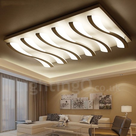 Lampada da soffitto moderna e contemporanea 6 luci LED integrato 100 x 66 x 10 cm