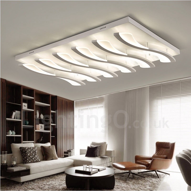 Lampada da soffitto moderna e contemporanea 6 luci LED integrato 100 x 66 x 10 cm