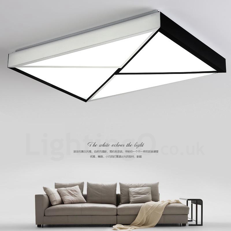 Lampada da soffitto LED integrato moderna in metallo con controllo remoto 85 x 62 x 7 mm