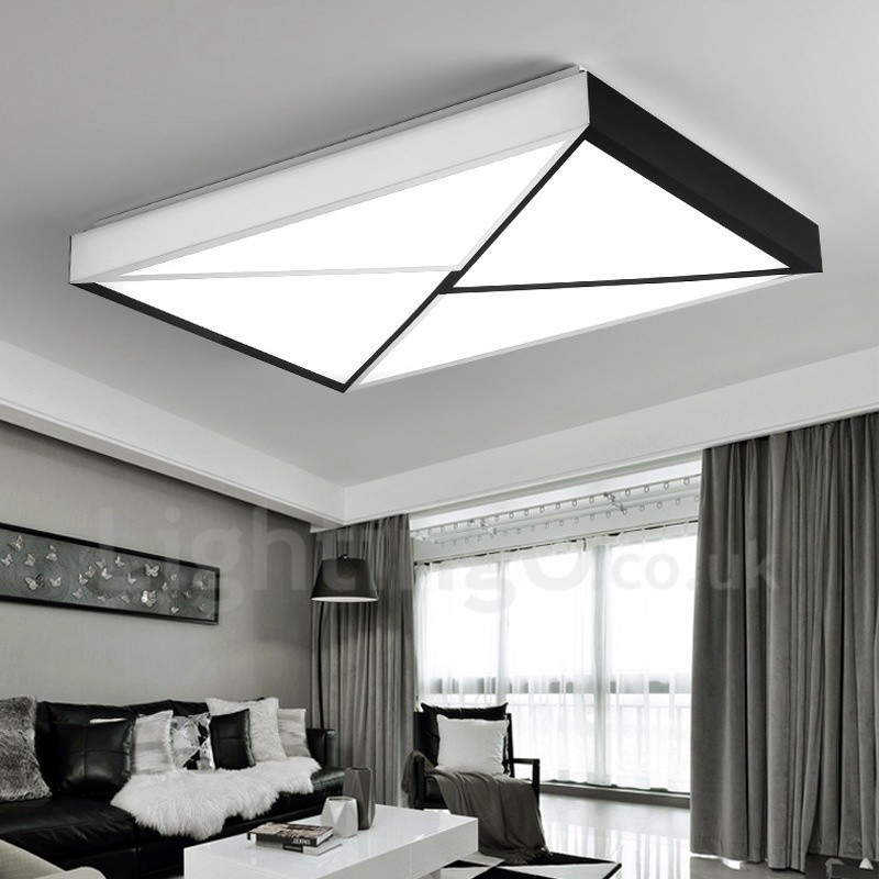 Lampada da soffitto LED integrato moderna in metallo con controllo remoto 85 x 62 x 7 mm