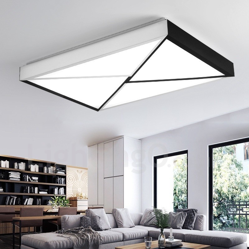Lampada da soffitto LED integrato moderna in metallo con controllo remoto 85 x 62 x 7 mm