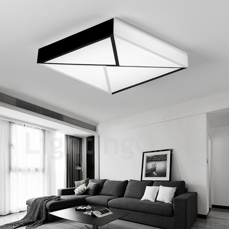Lampada da soffitto moderna contemporanea in metallo con LED integrato 50 x 50 x 7 mm