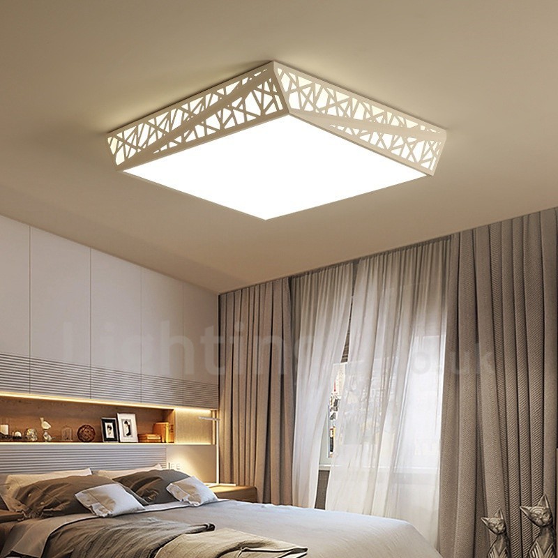 Lampada da soffitto LED integrato in metallo 40x40 cm con telecomando