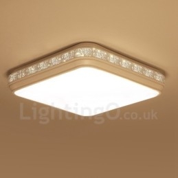 Lampada da soffitto moderna contemporanea in metallo con LED integrato 50x50 cm