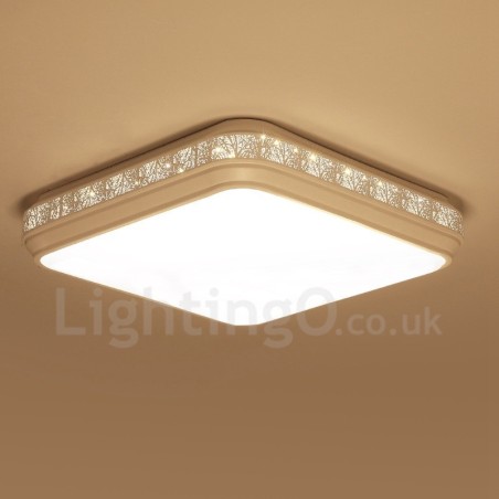 Lampada da soffitto moderna contemporanea in metallo con LED integrato 50x50 cm