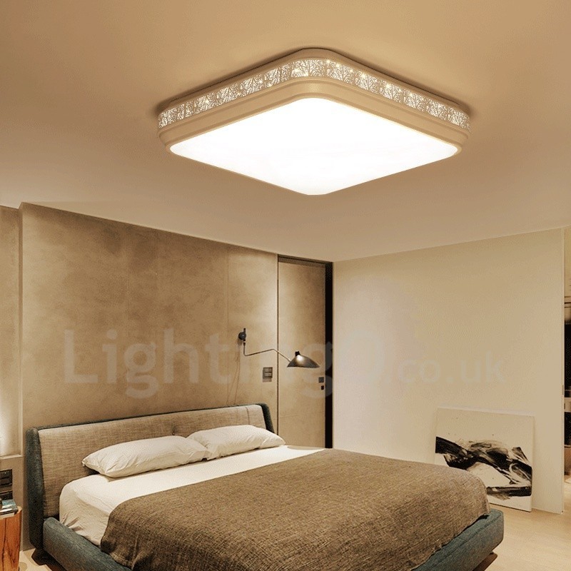 Lampada da soffitto moderna contemporanea in metallo con LED integrato 50x50 cm