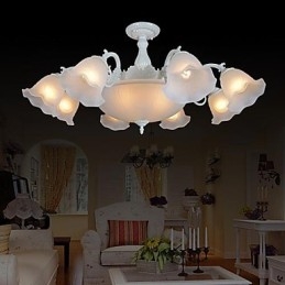 Lampadario a filo bianco retrò classico