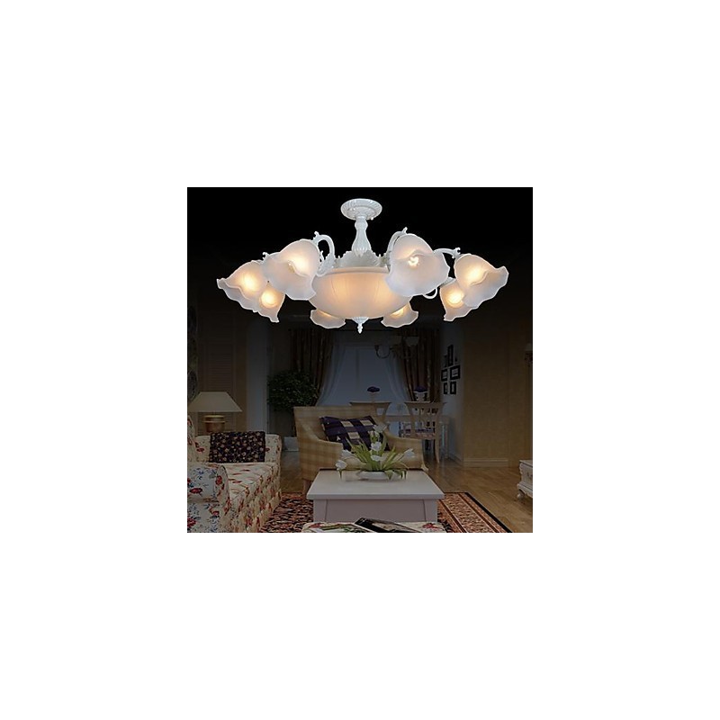 Lampadario a filo bianco retrò classico