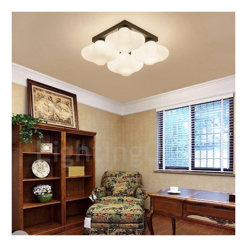 Lampada da soffitto Rustic Lodge a 4 luci 40 x 40 x 18 cm