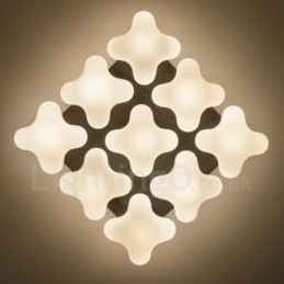 Lampada da soffitto rustica Lodge a 9 luci