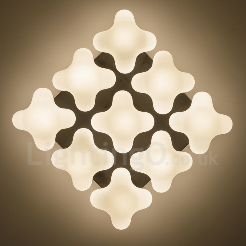 Lampada da soffitto rustica Lodge a 9 luci