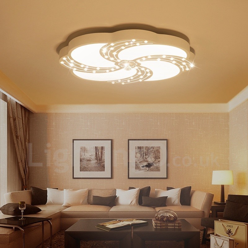 Lampada da soffitto LED integrato moderna in metallo 45 x 8 cm con telecomando