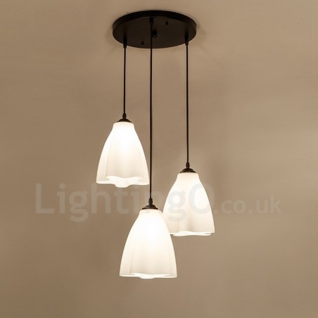 Lampada a sospensione classica in metallo con LED integrato a 3 luci 65 x 90 cm
