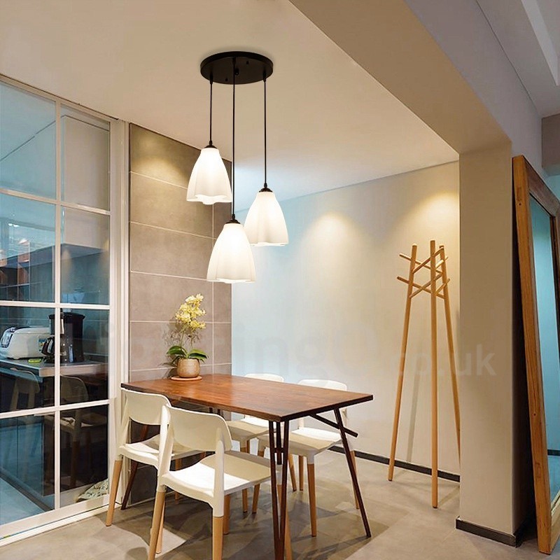 Lampada a sospensione classica in metallo con LED integrato a 3 luci 65 x 90 cm