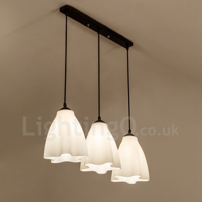 Lampada a sospensione classica in metallo con LED integrato a 3 luci 42 x 90 cm