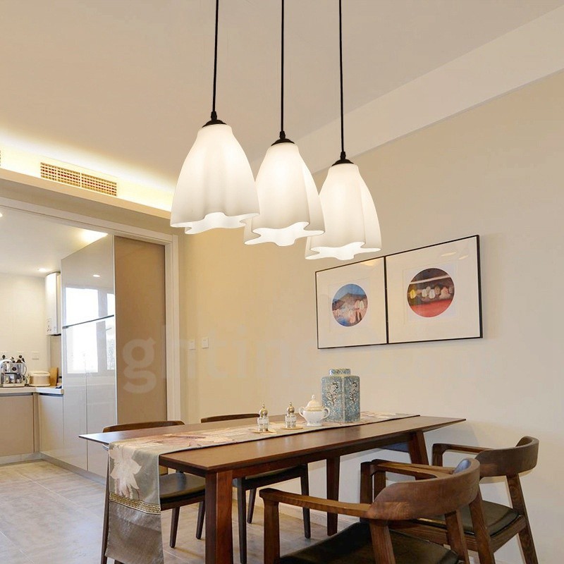 Lampada a sospensione classica in metallo con LED integrato a 3 luci 42 x 90 cm