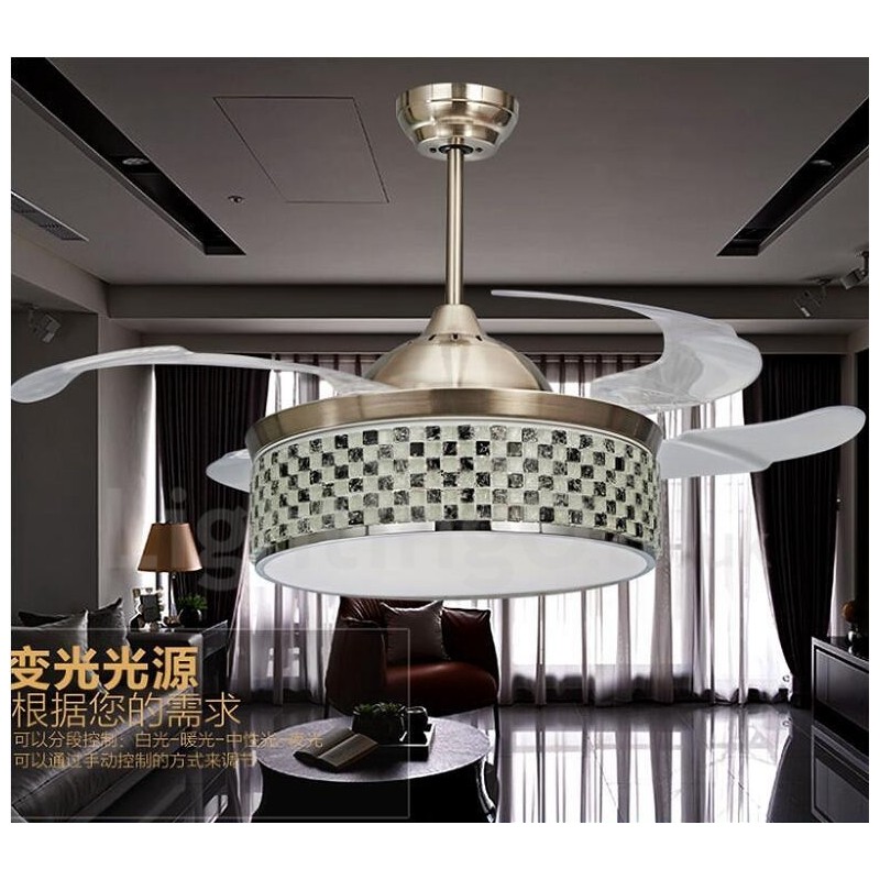 Ventilatore da soffitto moderno invisibile 114 mm con telecomando
