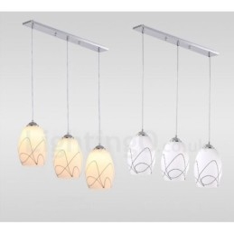 Lampada a sospensione moderna a 3 luci con LED integrato in metallo