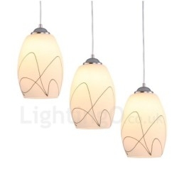 Lampada a sospensione moderna a 3 luci con LED integrato in metallo
