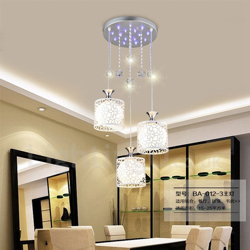 Lampada a sospensione contemporanea in metallo a 3 luci 1000 x 290 mm