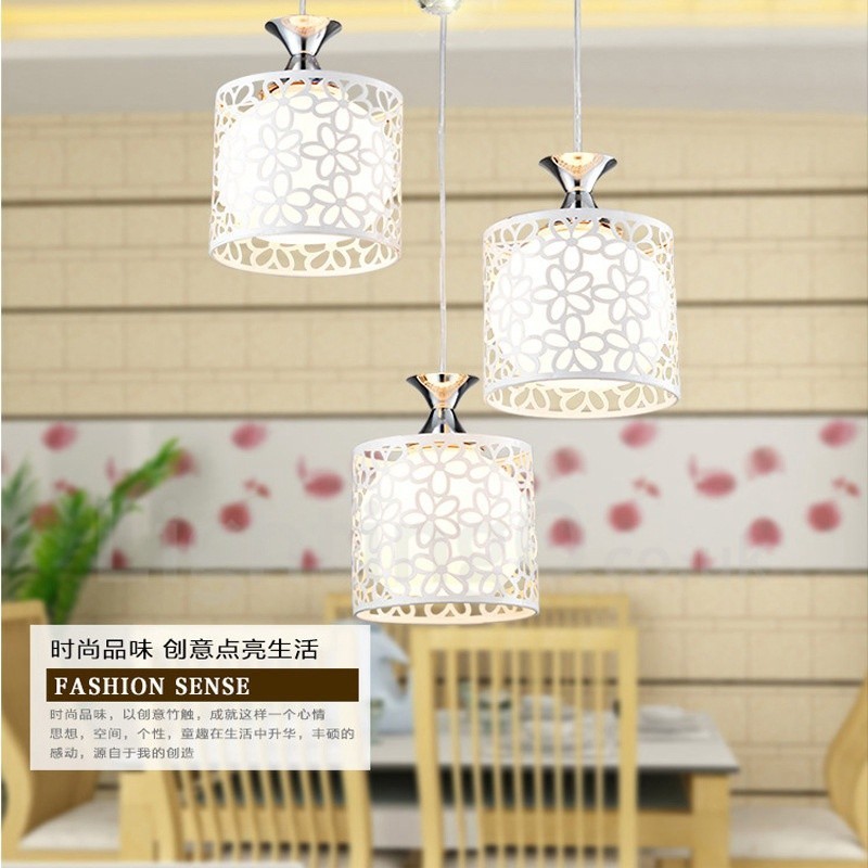 Lampada a sospensione contemporanea in metallo a 3 luci 1000 x 290 mm