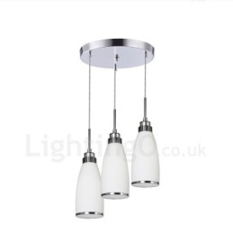 Lampada a sospensione moderna contemporanea in metallo con LED integrato a 3 luci