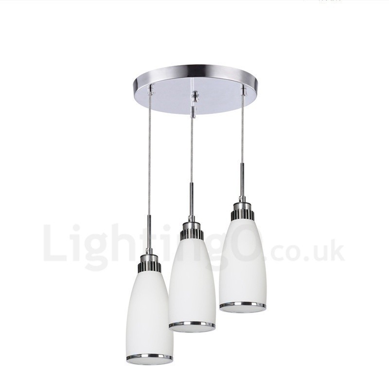 Lampada a sospensione moderna contemporanea in metallo con LED integrato a 3 luci